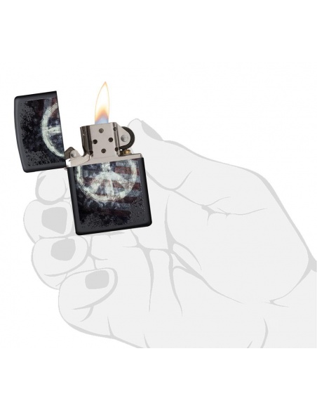 Zapalniczka Zippo 28864 Peace Sign on USA Distressed Flag